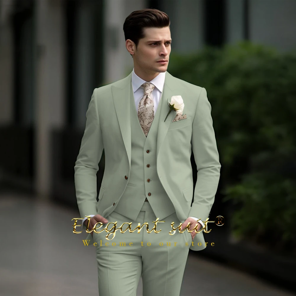 

Men's Custom 3-Piece Suit – Slim Fit Notch Lapel Blazer, Waistcoat & Trousers for Weddings & Formal Events