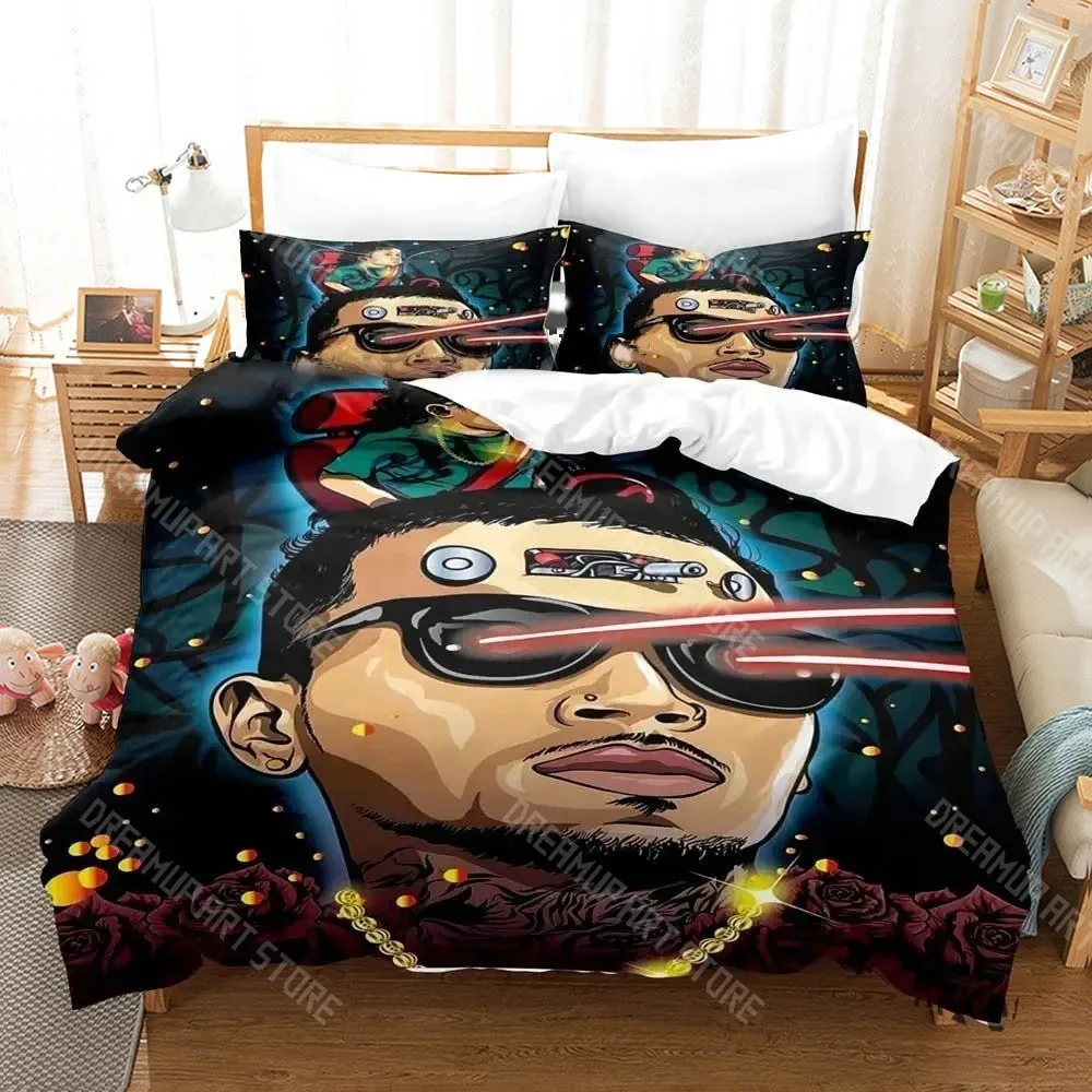 3D Printed Chris Brown Bedding Set for Boys Girls Duvet Cover Pillowcase Twin Queen King Full Single Double Sizes
