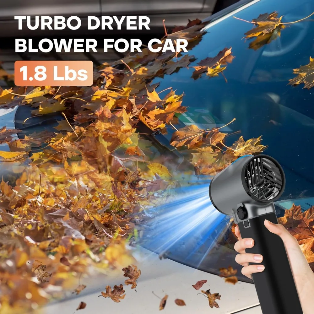 자동차용 드라이어 블로워, 최대 181피트/초 속도의 라이트 포함 자동차 건조기, 750W 및 64mm 브러시리스 모터, 실리콘 핸들, 무단계 속도 조절
