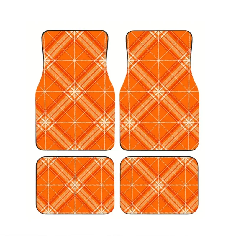 4-teiliger GTI Tartan Autofußmatten-Satz aus Polyesterfaser für die meisten Modelle, rutschfest, schmutzabweisend, langlebig, Vorder- und Hintermatten-Set, Auto-Zubehör – Detail 13