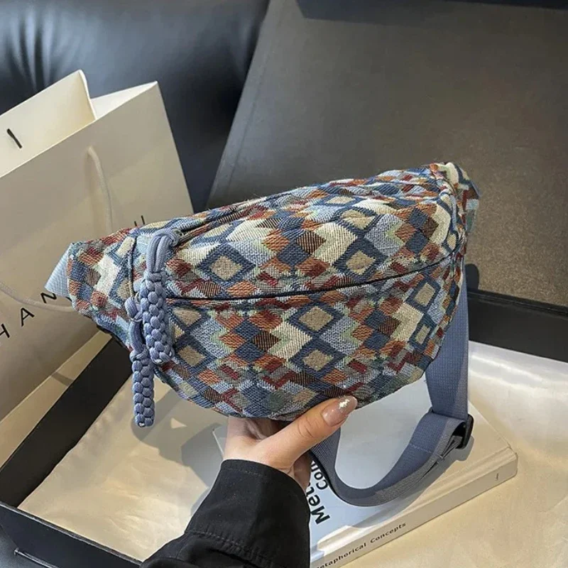 بوهيميا سروال قصير حزام حقائب للنساء موضة حزمة مراوح الإناث الموز الخصر حقيبة الورك محفظة الكتف Crossbody حقيبة صدر للرجال جيب