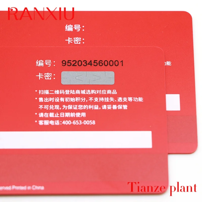 CustomCustom Promotional Membership Loyalty PVC Plastic Scratch Off Card With QR Code