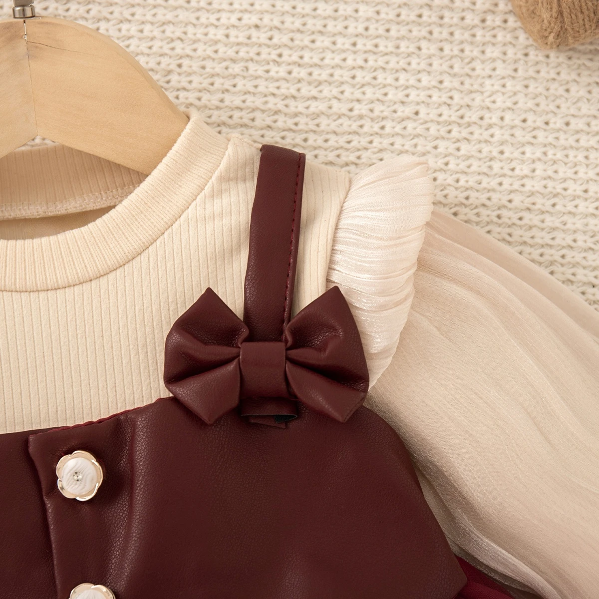 Baby-Mädchen-Kleid für Frühling und Herbst, Baumwolle, mit Schleife, durchsichtig, langärmelig, Mädchenkleider, Cartoon-Motiv, niedliches Prinzessinnenkleid, Babykleidung – Detail 8