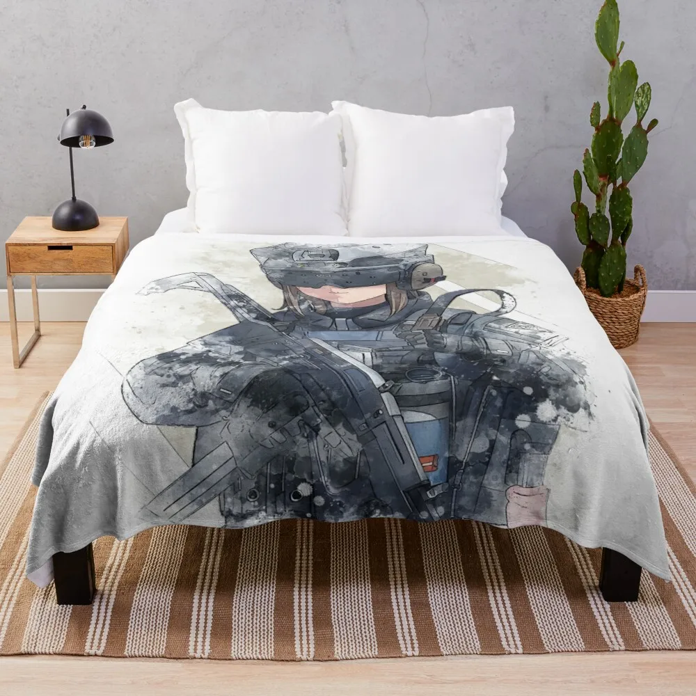 

Soldier OW Watercolor Throw Blanket manga Sofa Hairy For Sofa Thin Blankets