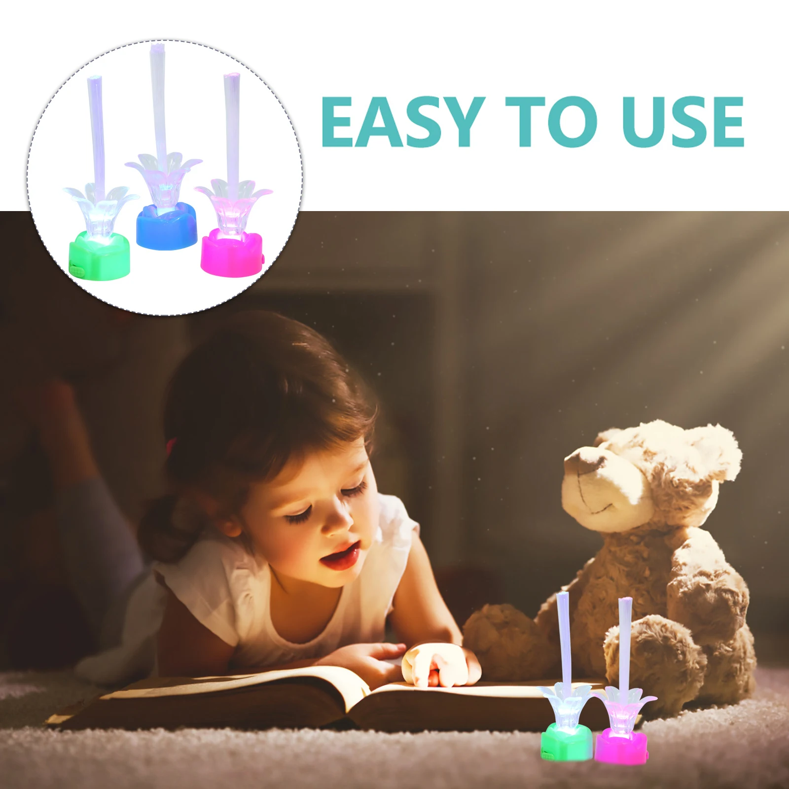 

12Pcs Rose Fiber Optic Lamp Multicolor Gypsophila Fiber Optic Light LED Color Changing Christmas Party Wedding Decoration