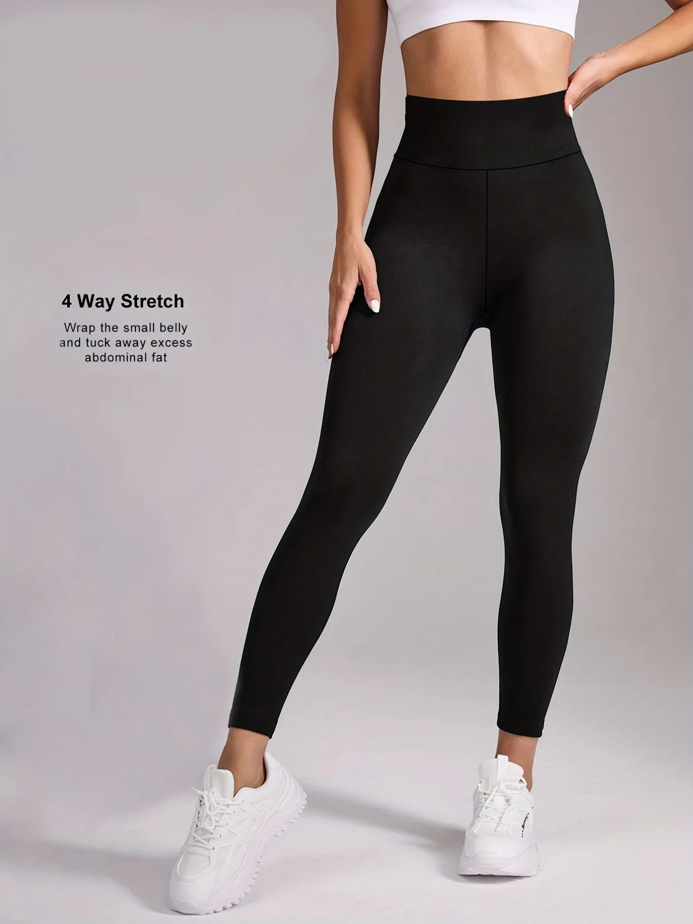 

Черные леггинсы с высокой талией для женщин, эластичные в 4 направлениях, с эффектом утяжки живота и подтяжки ягодиц, облегающие, для йоги и повседневной носки