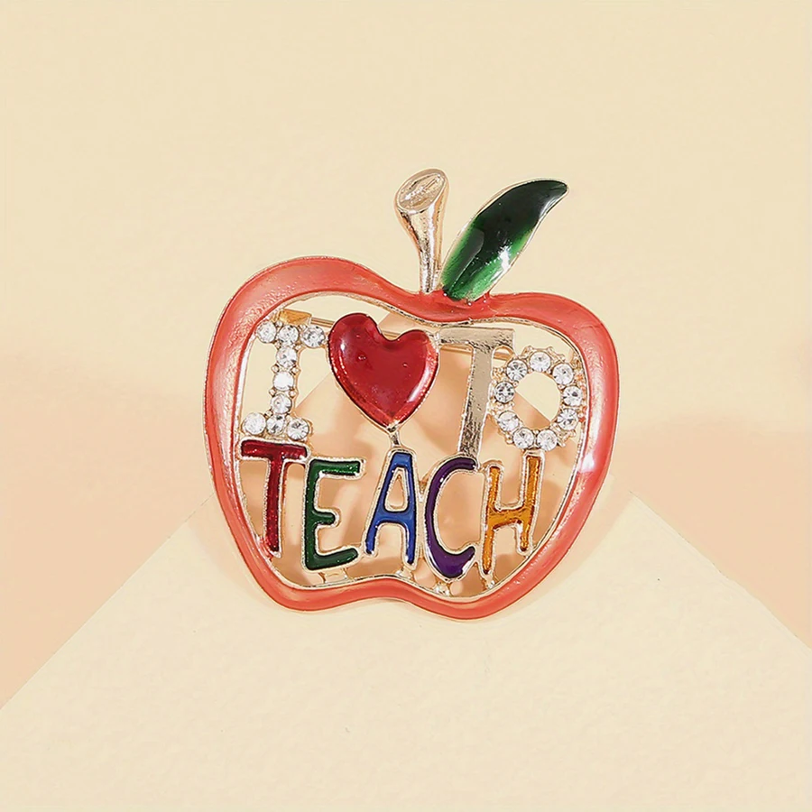 Cartoon Fruit Apple Brooch Men's Personality Clothing Collar Pin Corsage Noble Elegant Badge Women Exquisite Boutique Pins