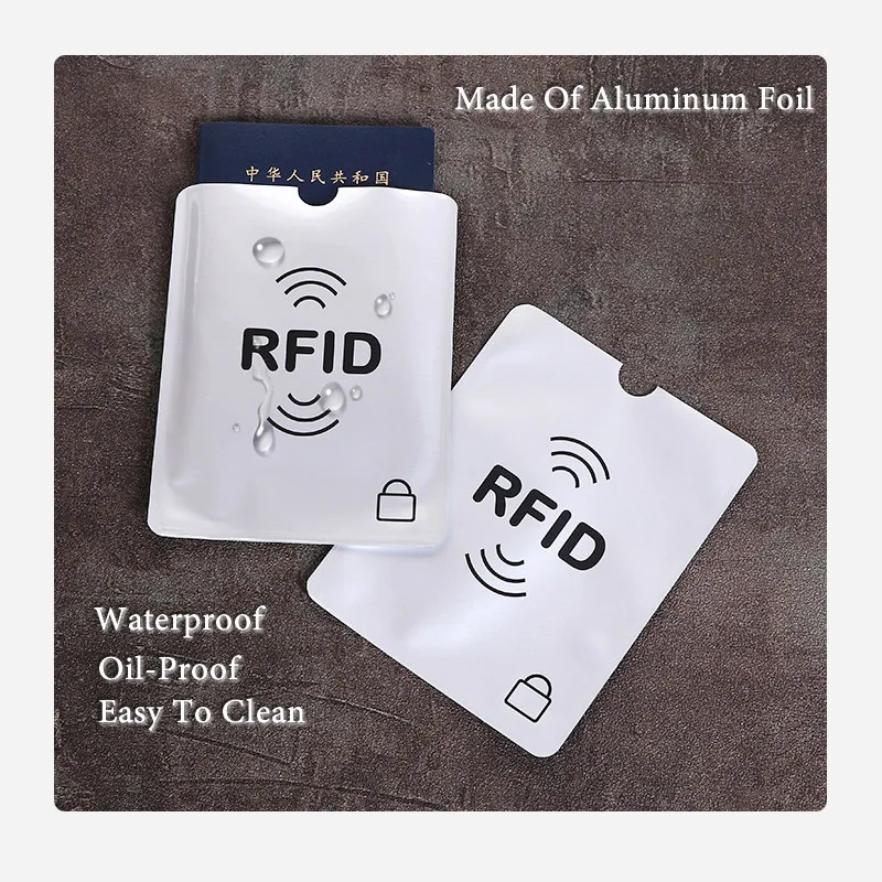 10pcs Anti-Scan Card Sleeve Credit NFC RFID Card Protector Anti-magnetic Aluminum Foil Portable Bank Card Holder