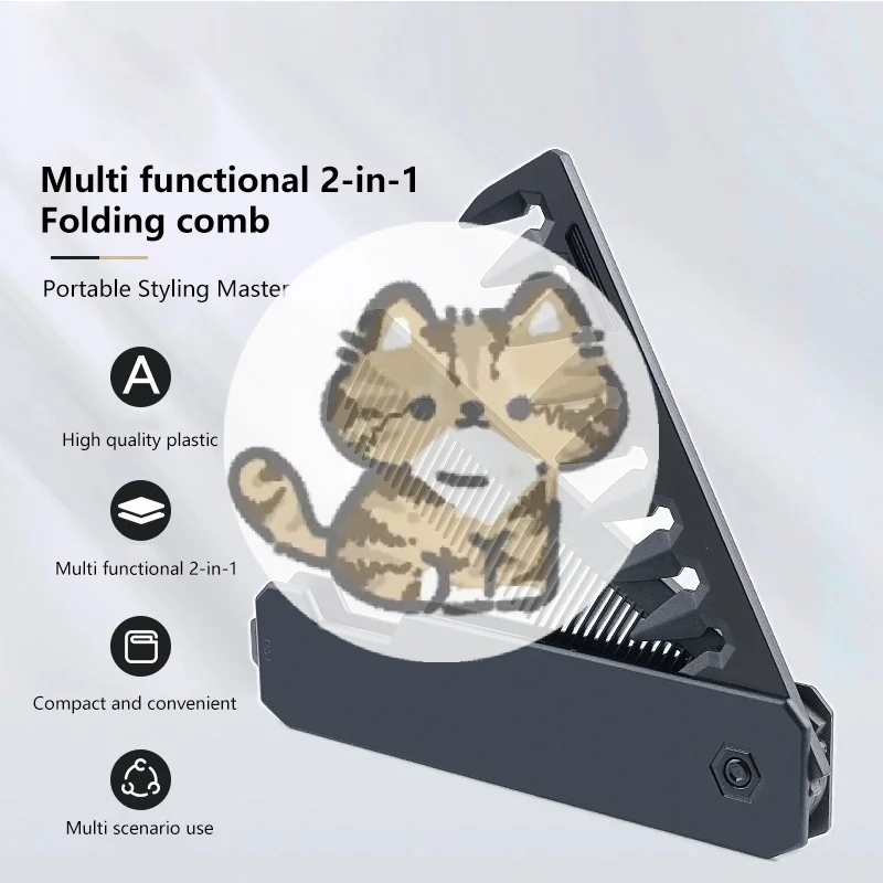 Multifuncional Pocket Folding Combs Plastic Wide Tooth Oil Head Comb Beard Combing Barber Hair Clipper Comb Salon Styling Tools