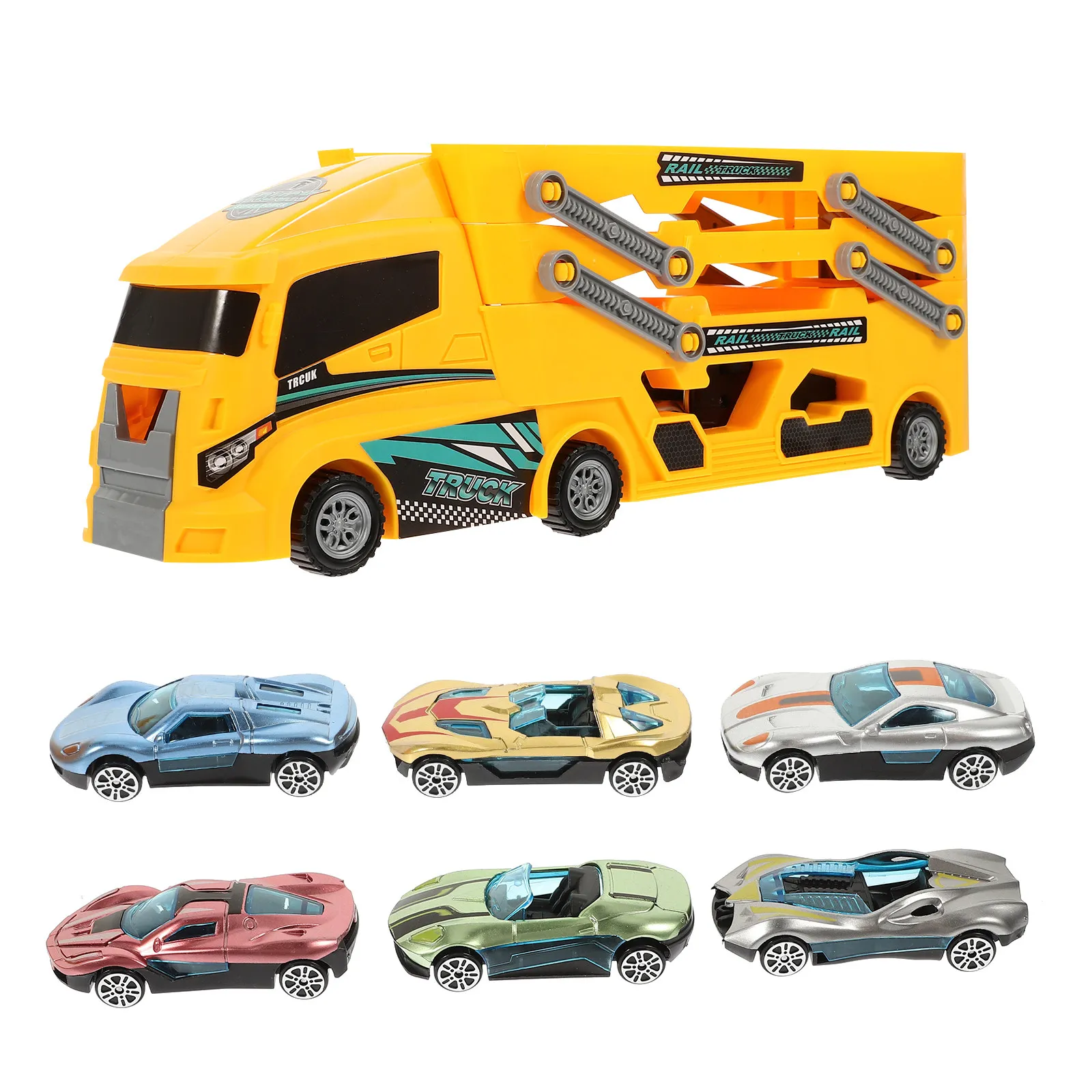 

1Set Foldable Container Truck Transforming Play Car Carrier Vehicle for Kids Toddlers Small Cars Interactive Gift