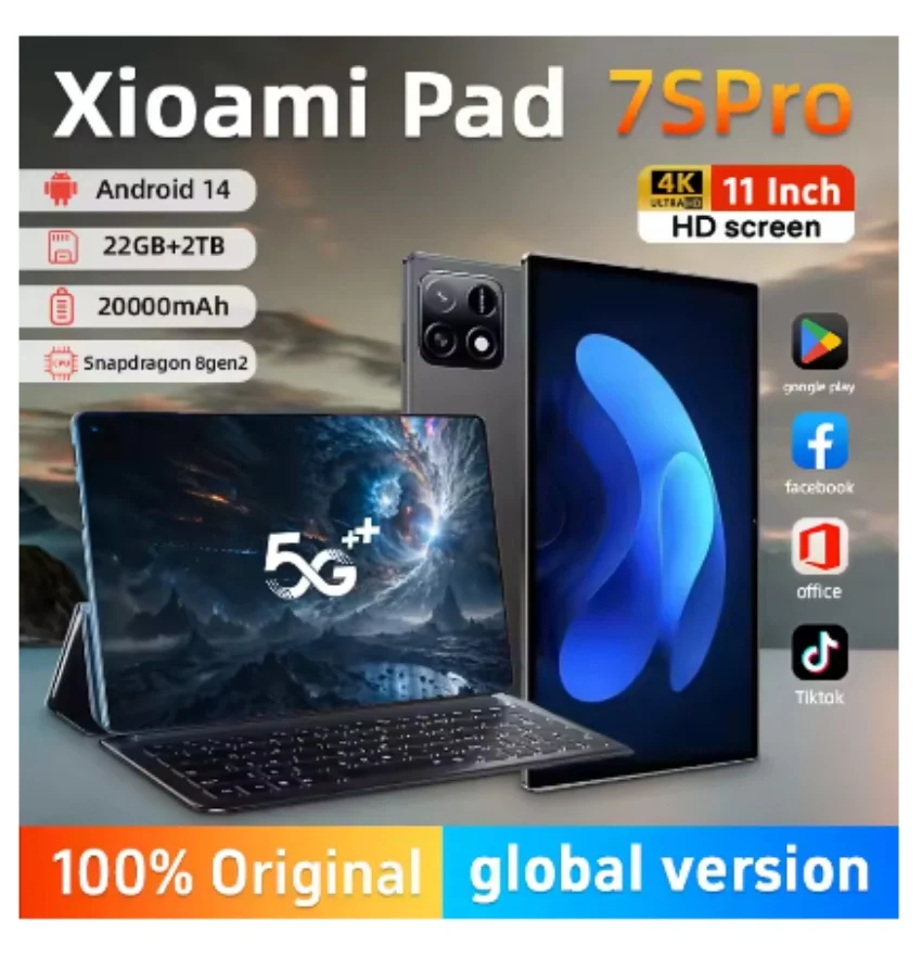 MI Pad 7 Pro tableta Original de 11 pulgadas, Snapdragon 8gen2 HD, 4K, Android 14, 22GB + 2T, 2025 mAh, 5G, SIM Dual, WiFi, GPS, PC, novedad de 20000