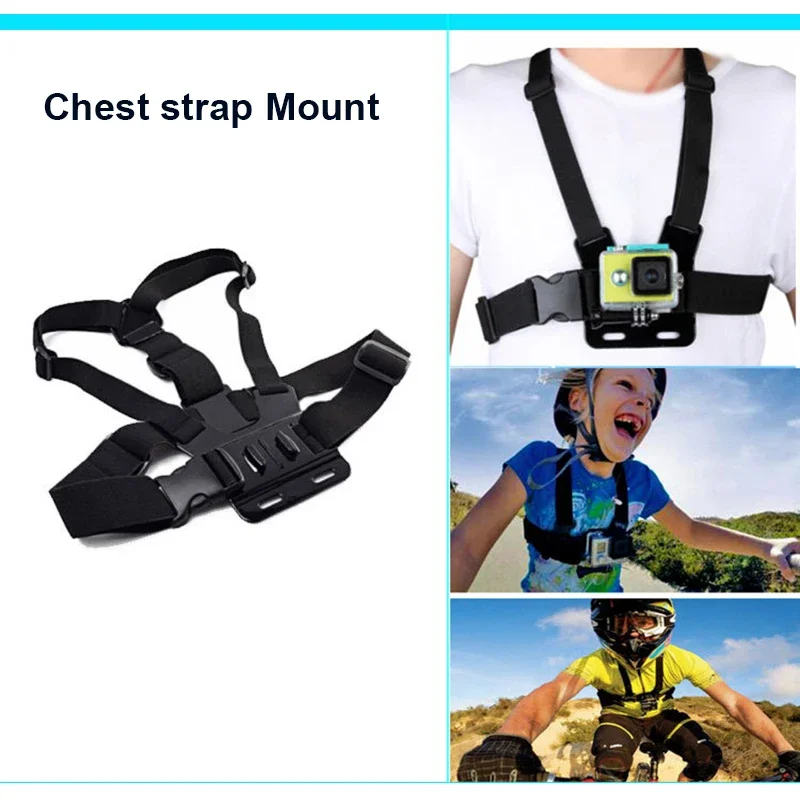 Chest strap head-mounted adapter selfie stick Set For GoPro Hero Black Mount Kit For Yi 4k For Sjcam Action Camera Accessories