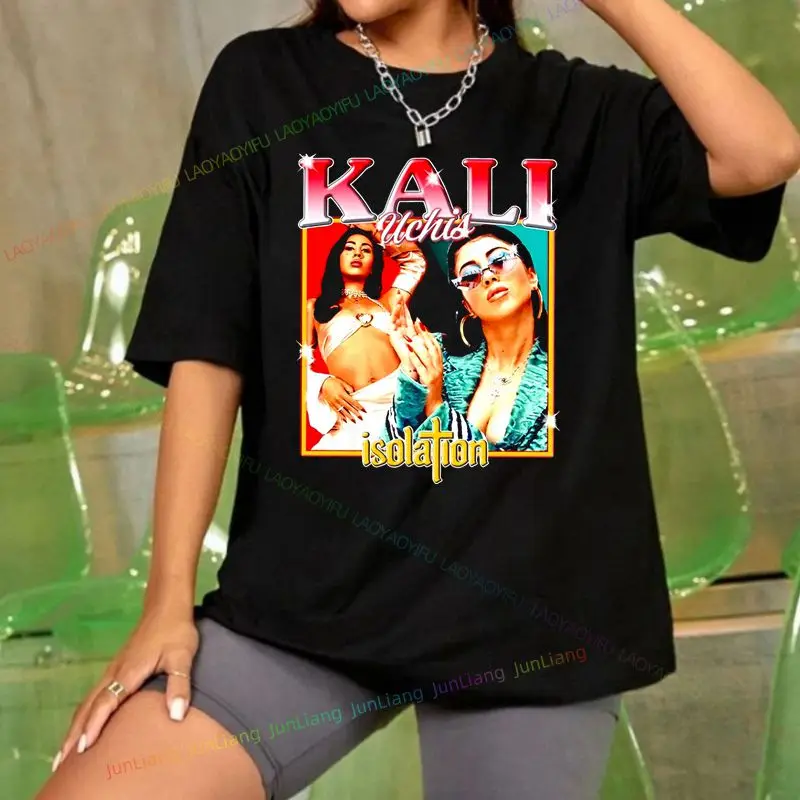 Kali uchis เสื้อยืดผ้าฝ้าย ablum orquiideas เสื้อฮิปฮอปคอกลมเสื้อแขนสั้น unisex ของขวัญเสื้อผ้า Y2K สไตล์ฮาราจูกุ