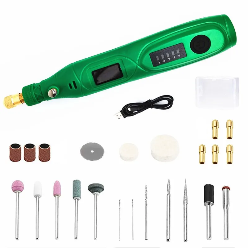 Mini moedor elétrico ajustável usb recarregável sem fio micro polidor rotativo diy furadeira elétrica 508 bateria