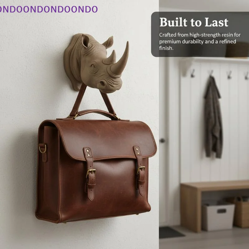Modern Minimalist Rhinoceros Head Wall Hook Heavy Duty Adhesive Key Holder for Entrance Hall Home Decor