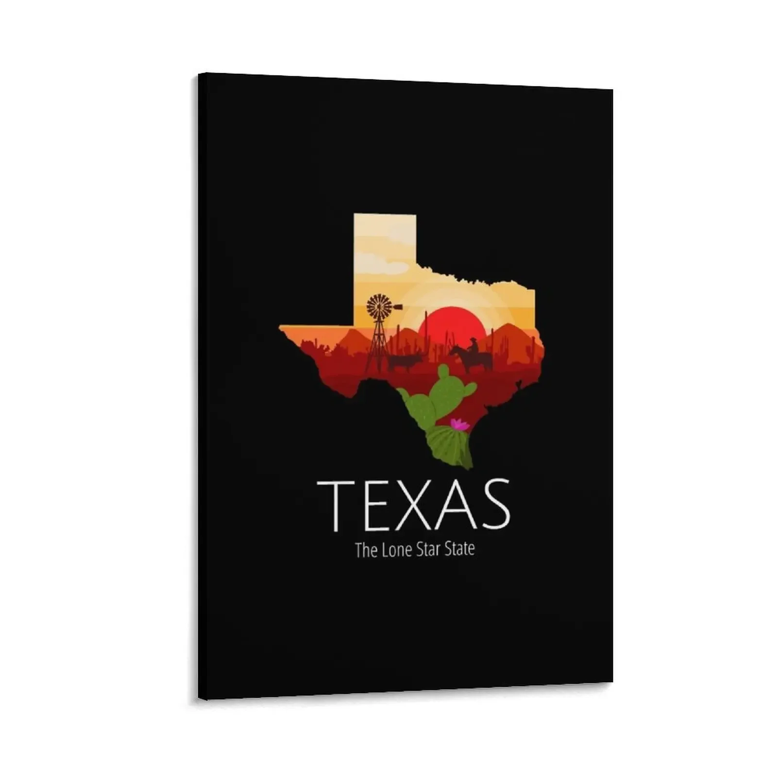 Texas Proud State Motto The Lone Star State product Canvas Painting anime posters home decor interior