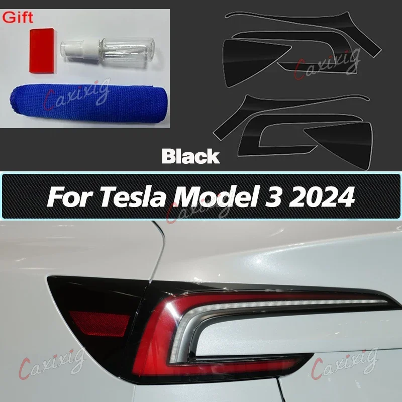 Highland TPU Blackened Headlight Taillight Protective Film Headlight Tail Lamp Color Changing Films For 2024 New Tesla Model 3