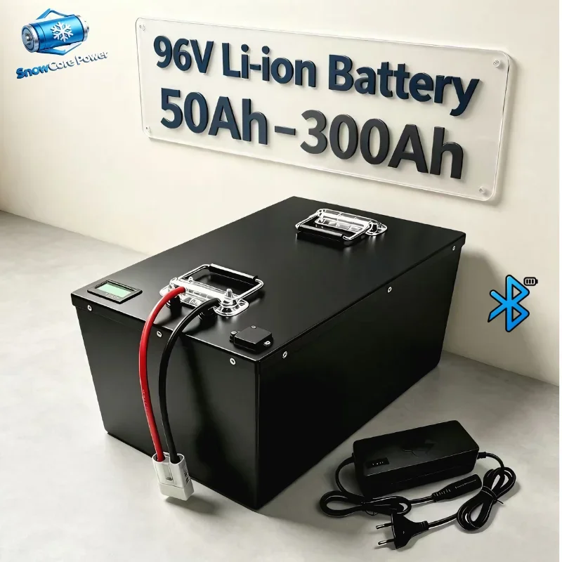 96V High Capacity Lithium-ion Power Pack 50Ah‑200Ah, Built‑in Smart Bluetooth BMS, Deep Cycle Replacement Battery for 3kW‑9kW Fo