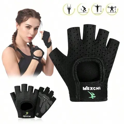 Guantes de Fitness profesionales antideslizantes para ejercicio de Yoga, medio dedo, Protector de mano para levantamiento de pesas, accesorio de ciclismo
