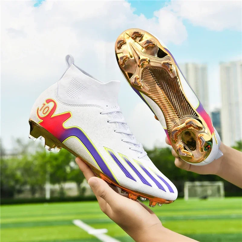 Ankle Cleats Men Soccer Shoes Football Field Boots Children Anti Slip Sneakers Futsal Professional Training Football Shoes