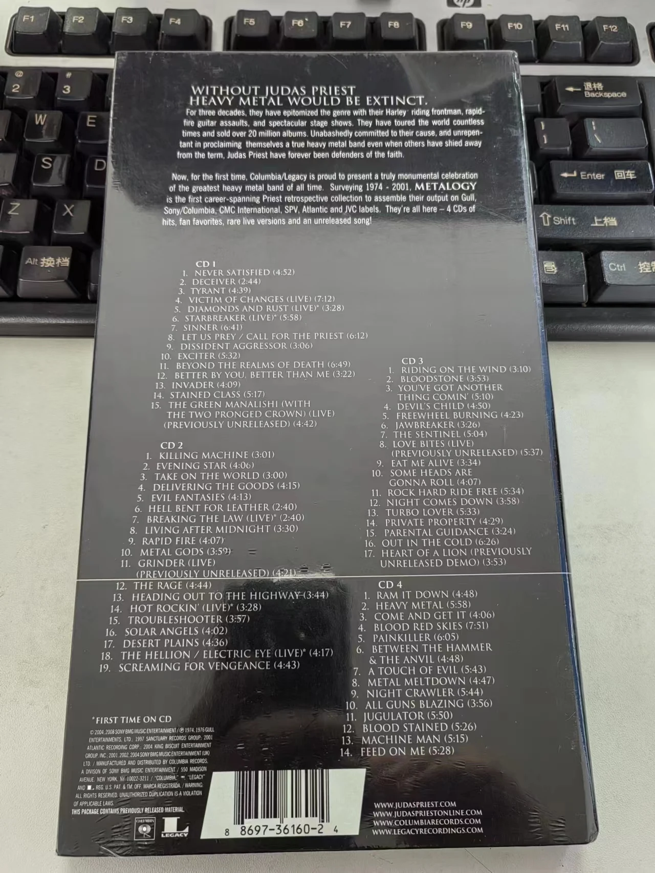 Banda de Heavy Metal, Judas Priest Metalogy 4CD OM Soundtracks Caixa de presente