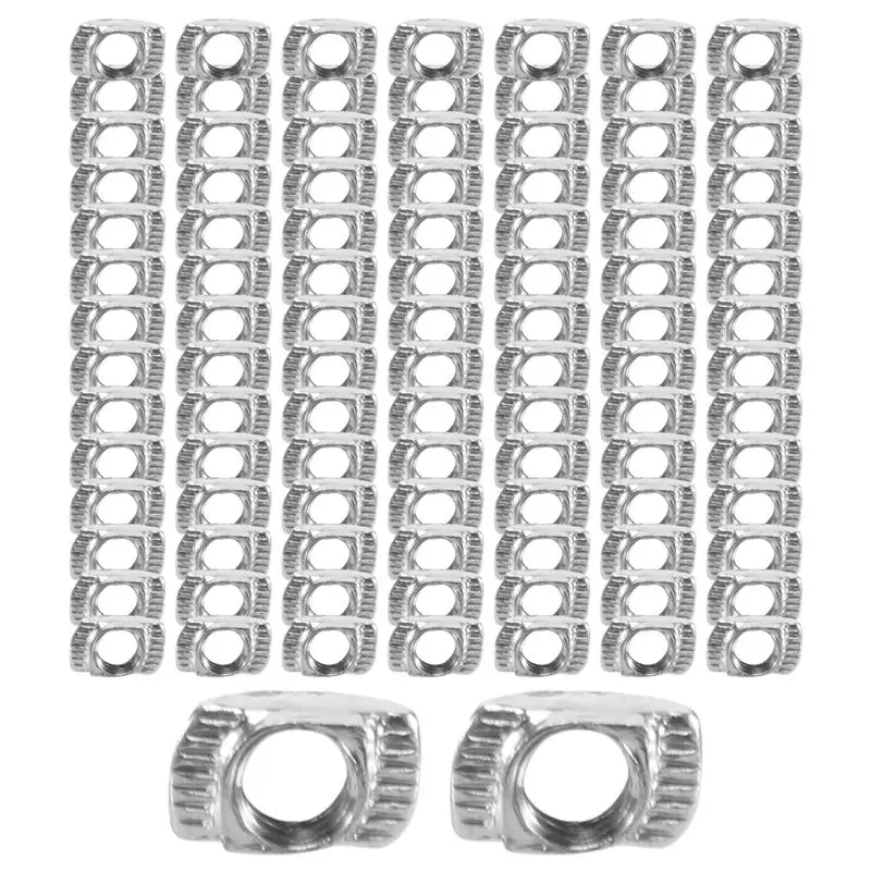 Leading-100 Pcs M5 Hammer Nut Carbon Steel Aluminum Connector T Fastener Sliding Nut