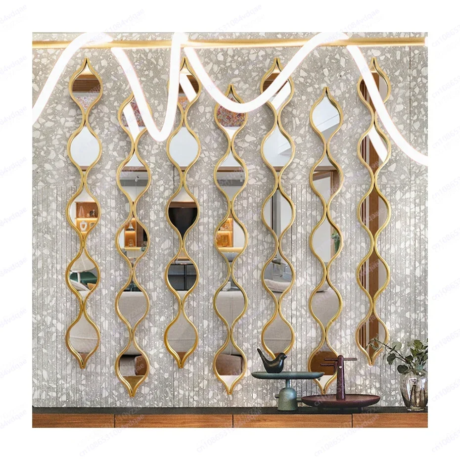 창의적인 물방울 모양 결합 단조 철제 벽 거울 인테리어 유럽식 물방울 벽걸이