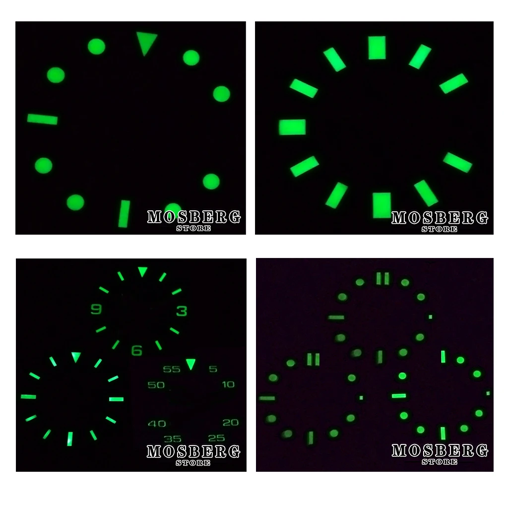 Black 28.5mm 29mm 30.5mm 31mm Sterile Green Luminous Watch Dial For NH35 NH36 Watches Automatic Movement Accessory Parts