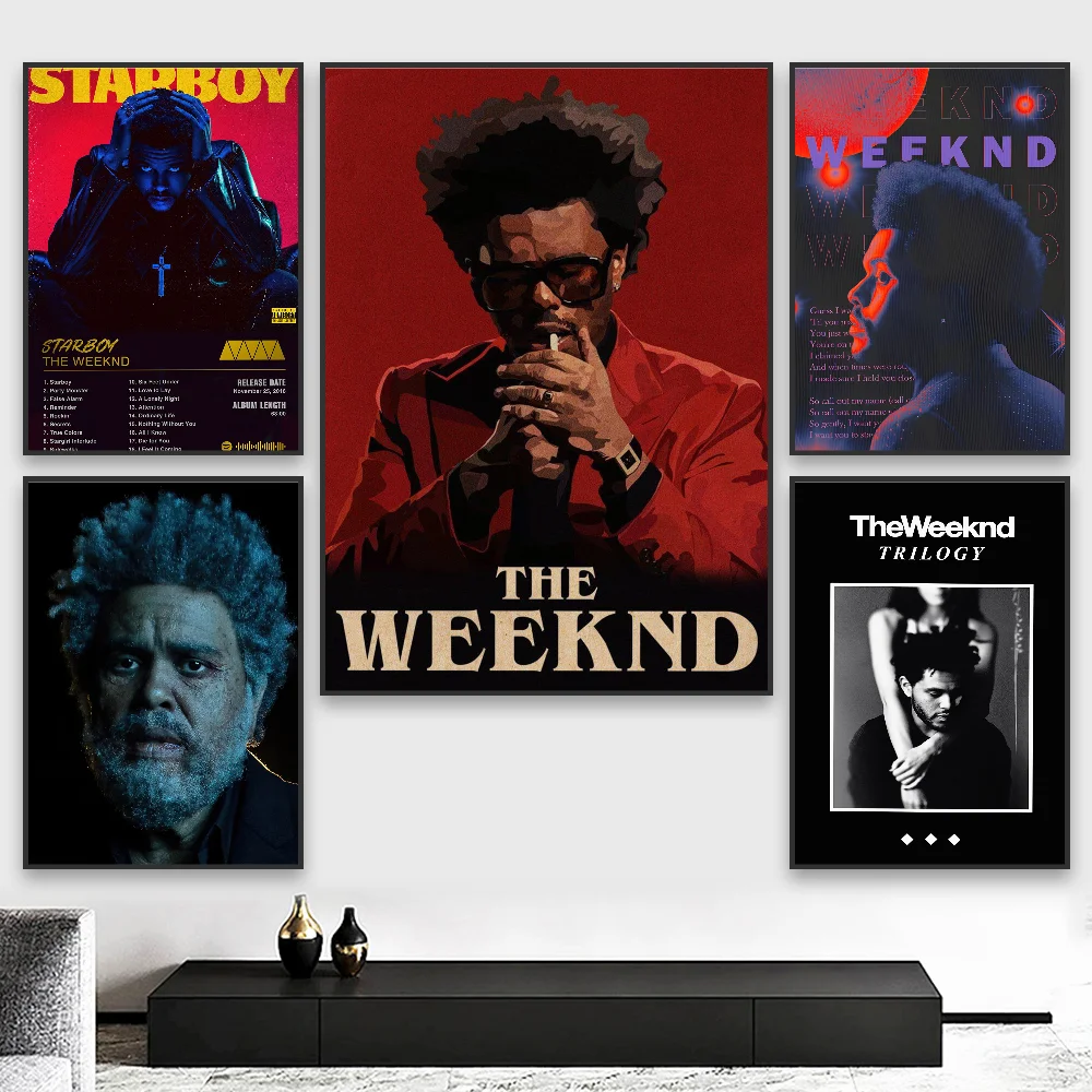 

Music Album Star T-The Weeknd Hip Hop Print Poster HD art sticky wall waterproof home living room bedroom bar aesthetic decorati