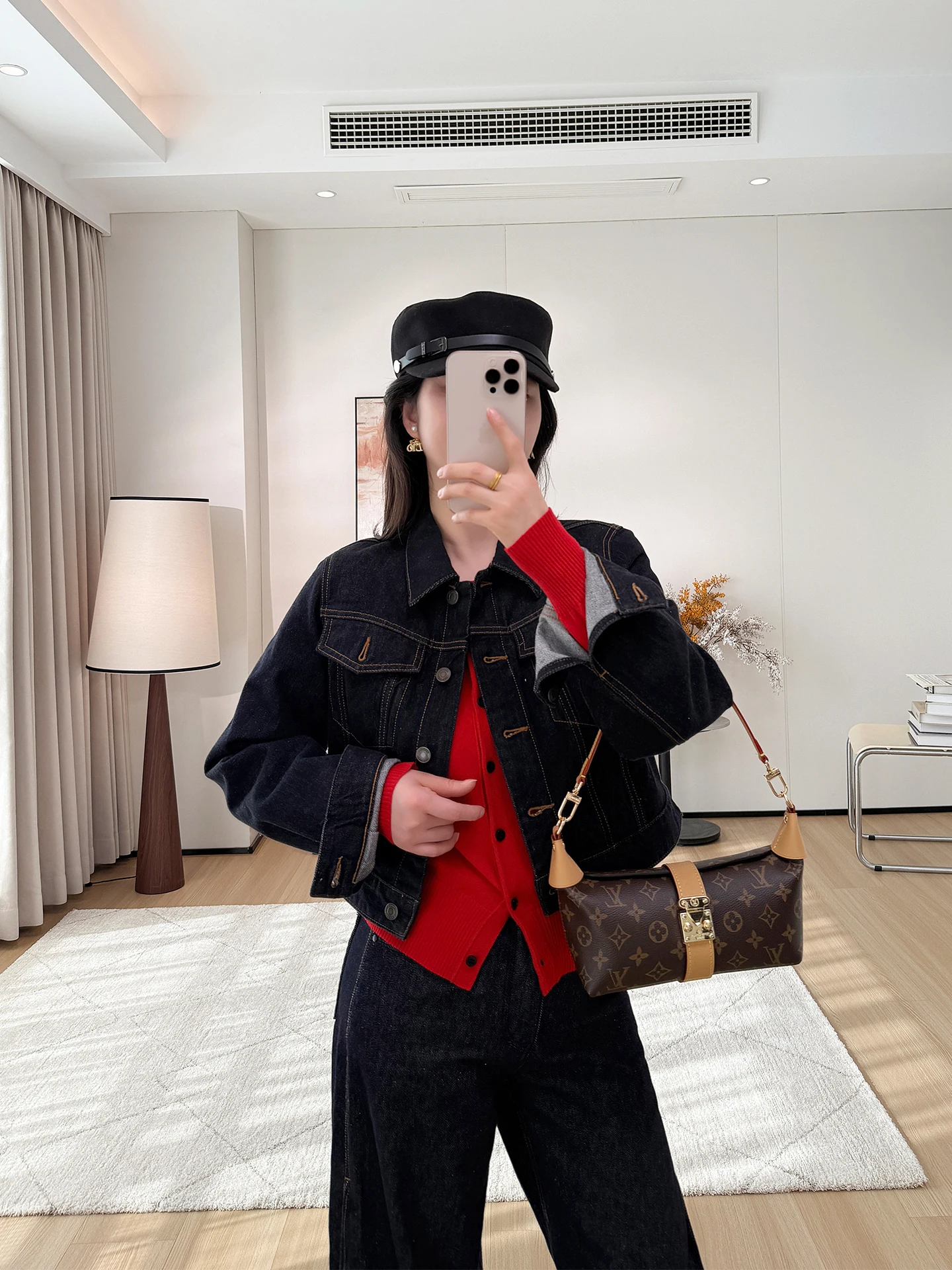 

Retro Modern Classic American Vintage Cotton Denim Jaet Women's Long Sve Collar Deep Blue Top Casual Loose Fit ort Coat