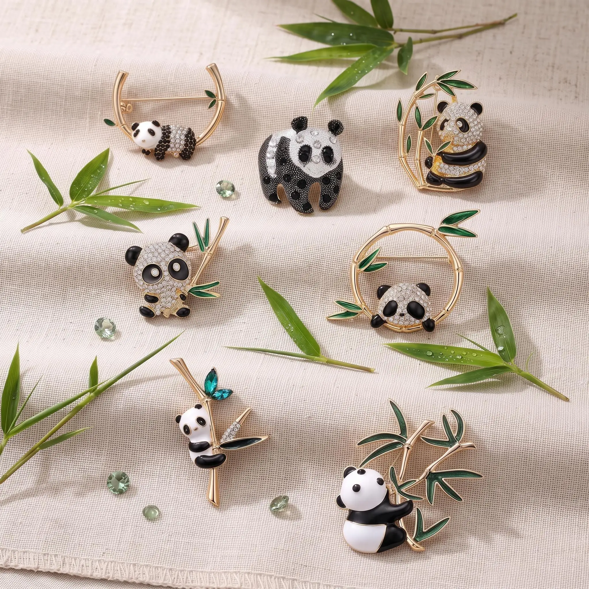 Luxury Rhinestone Panda Brooches for Women Unisex Trendy Animal Pins Casual Party Jewelry Accessories Gifts Decoration