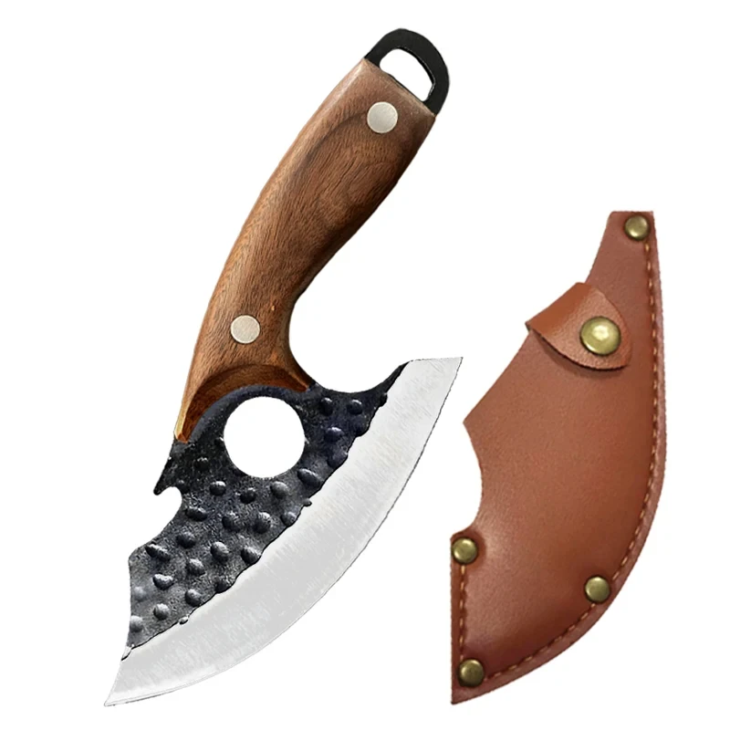Kitchen Knives 4.9in Forged Boning Knife Stainless Steel Slicing Knife with Sheath For Kitchen Cooking BBQ Cheese Pizza