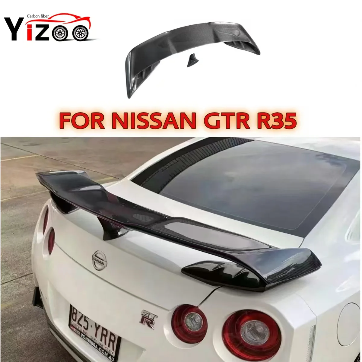 

For Nissan GTR R35 Spoiler Real Carbon Fiber Rear Trunk Lip Wing Splitter 2008-2015 Trim Body Kit Car Accessories VRS Style