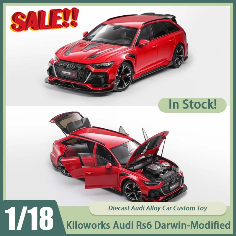 

Новинка в наличии Kiloworks 1:18 Darwinpro Audi Rs6 Darwin-Модифицированный сплав, полностью открытые литые украшения, игрушки на заказ, детский рождественский подарок