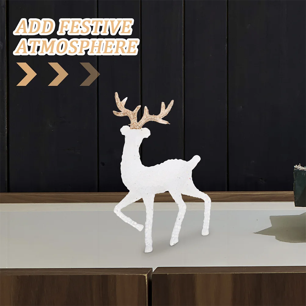 

2Pcs Glitter Reindeer Cake Decorations Kids Party Cupcake Toppers Holiday Celebration Supplies Reindeer Ornament Winter Party