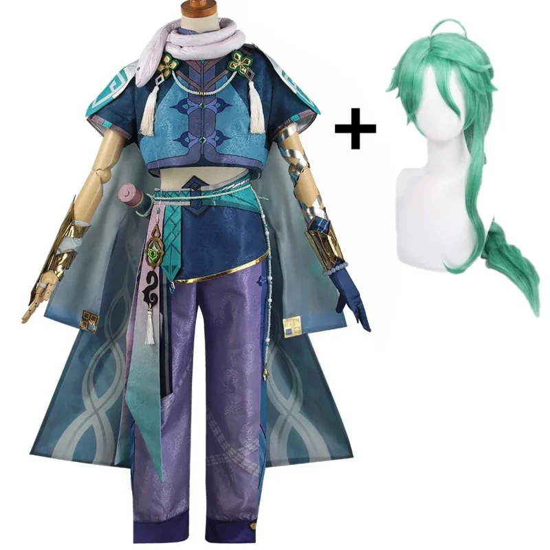 

Genshin Impact Baizhu Косплей Костюм Зеленый Парик Униформа Аниме Костюмы для Хэллоуина Маскарад X;2,F;5.N;