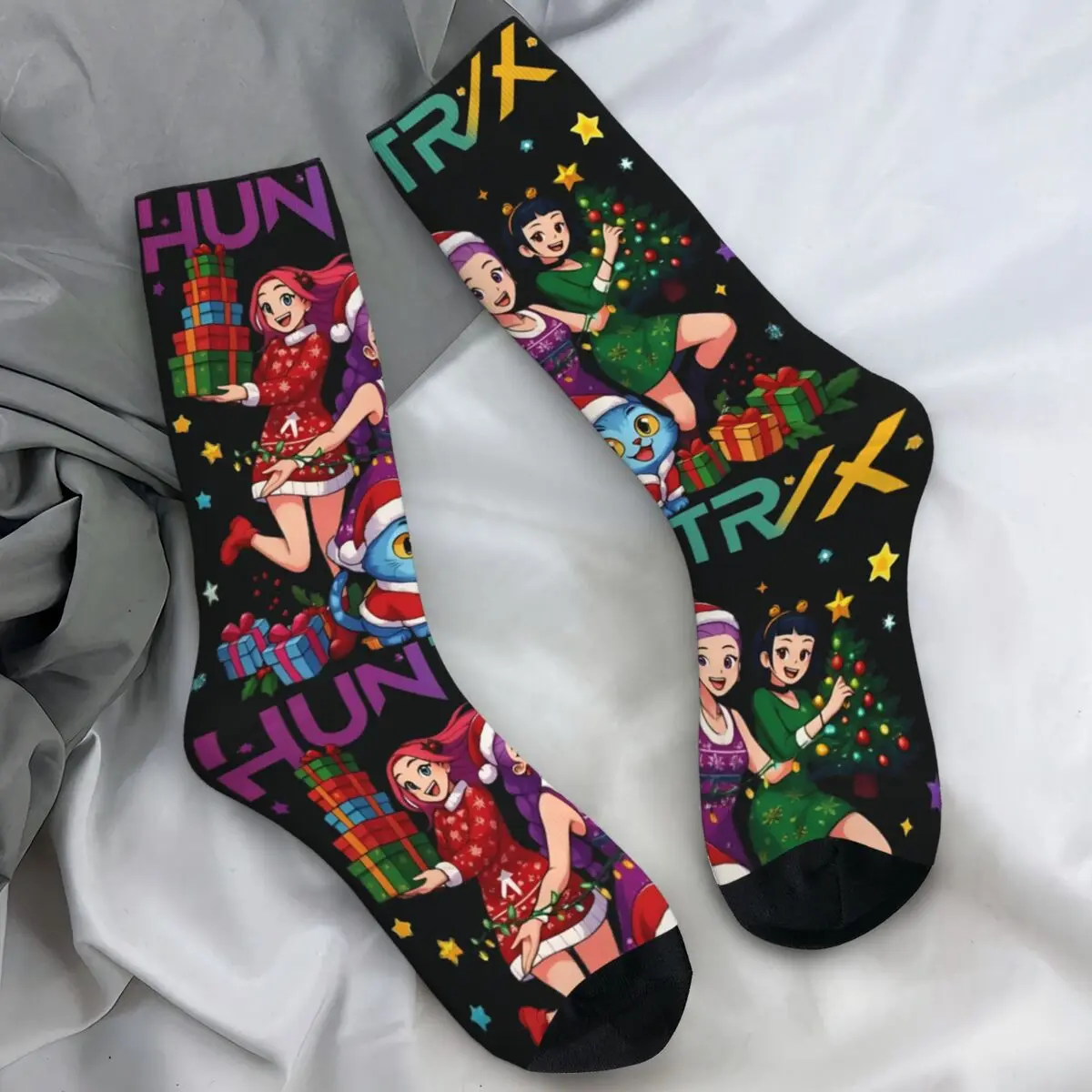 

Чулки с рождественской елкой «Охотники на демонов», мужские носки, теплые мягкие готические носки, осенние уличные противоскользящие дизайнерские носки, подарок на день рождения