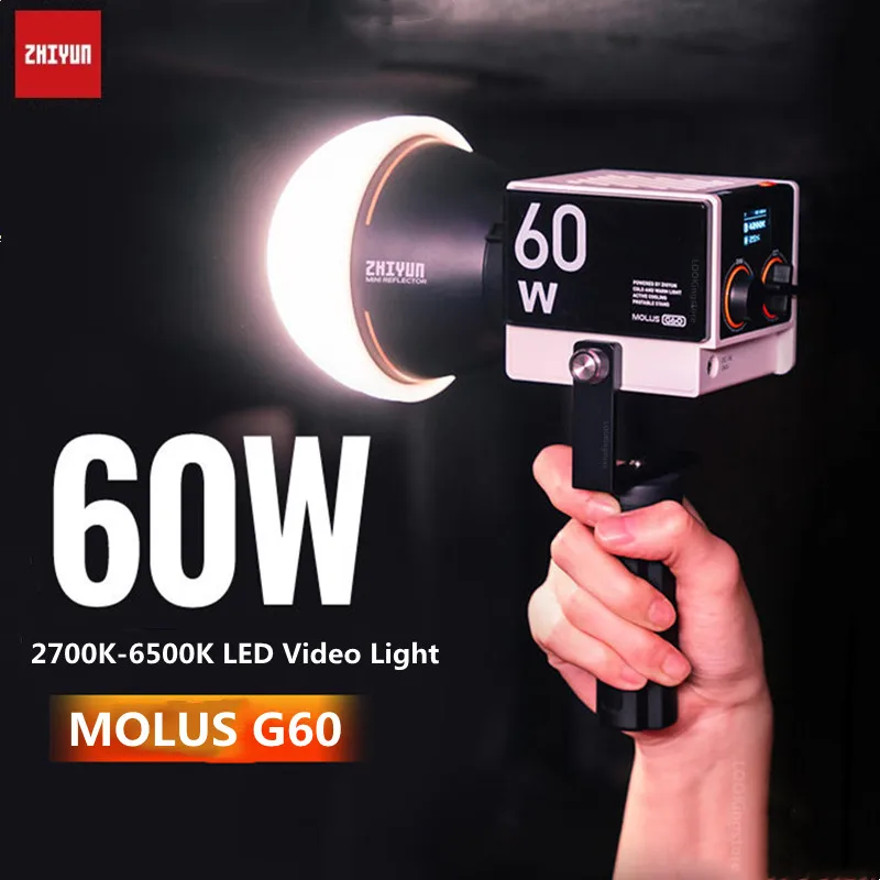 مصدر دعم مثالي للإضاءة في الاستوديو: تقييم ZHIYUN MOLUS G60 60 واط بicolor