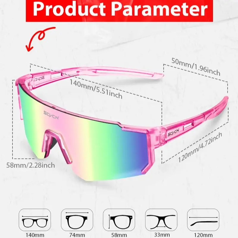 SCVCN New Cycling Sunglasses Outdoor Sports Running Glasses MTB Bicycle Glasses Men Women UV400 Bike Goggles