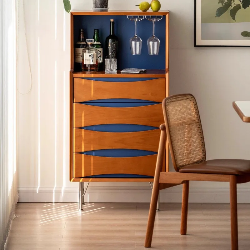 

Medieval cabinet Solid wood bucket Living room vertical cabinet Against the wall Storage cabinet Bedroom storage