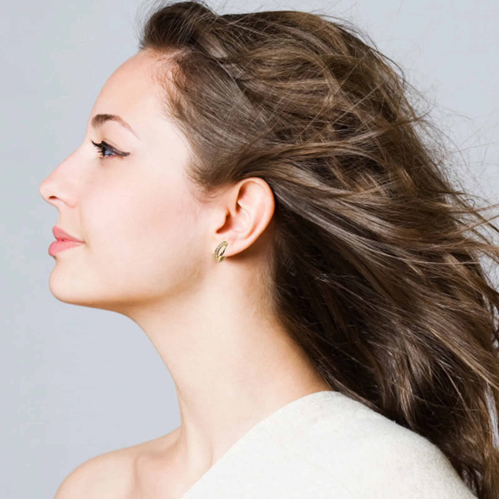 

Gold-plated Earrings Beautiful for Women Hoop Hoops Teen Dangle Circle Not Allergic