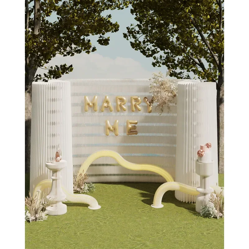 Spazepaper Paper Folding Partition Wall and Wall Partition Stretchable Screens Room Divider for Wedding Portable Trade Show
