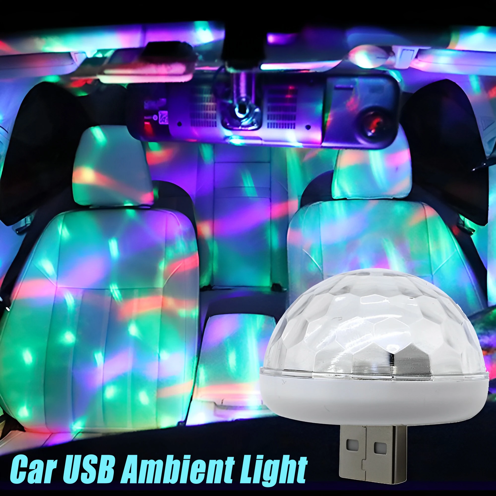 

Car LED Ambient Lights USB Car Mini Colorful Atmosphere Lamp Portable Party DJ RGB Dome Trunk Lights Auto Interior Accessories