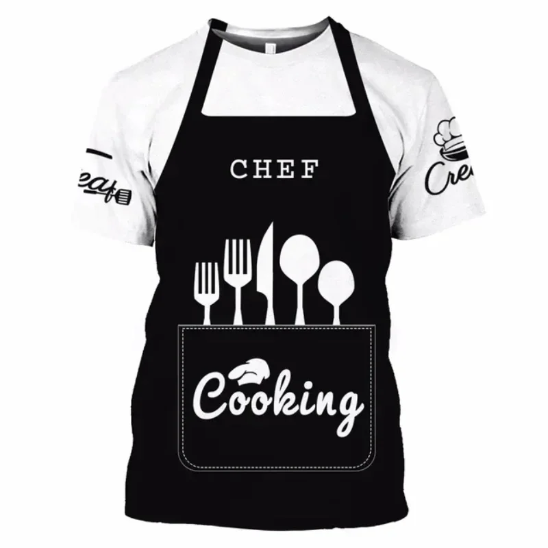 Summer Men\'s chefs T-shirts cook Clothing funny uniforms kitchen tees summer workwear cuisine professional filipina Tees Tops