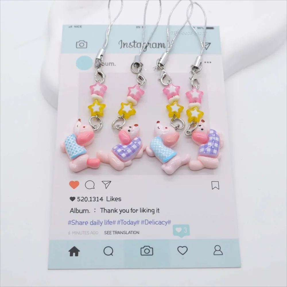 Cute Cartoon Dachshund Phone Strap Keychain For CDD Camera Backpack For AirPods Headphone Anti Loss Charm DIY Accessories