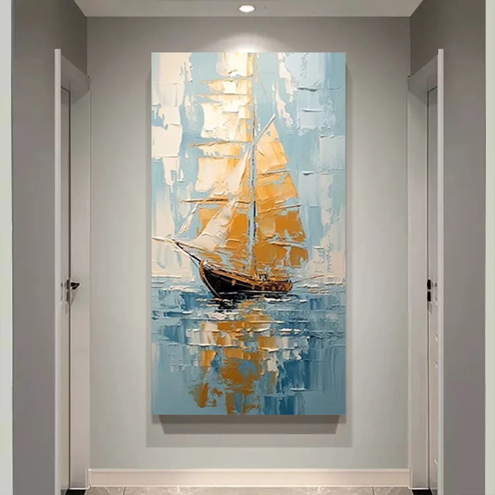 

Abstract Seaside Landscape Oil Painting 100% Handmade canvas Paintings Wall Art for Home Decor Picture Modern Knife Style mural