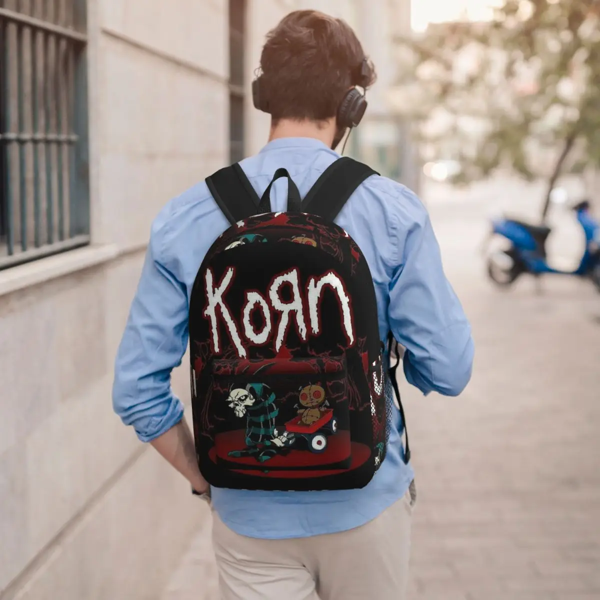 Korn Heavy Metal Band Album Tour 2024 Backpack Student BookBag Children School Bag Laptop Shoulder Bags for Men Women