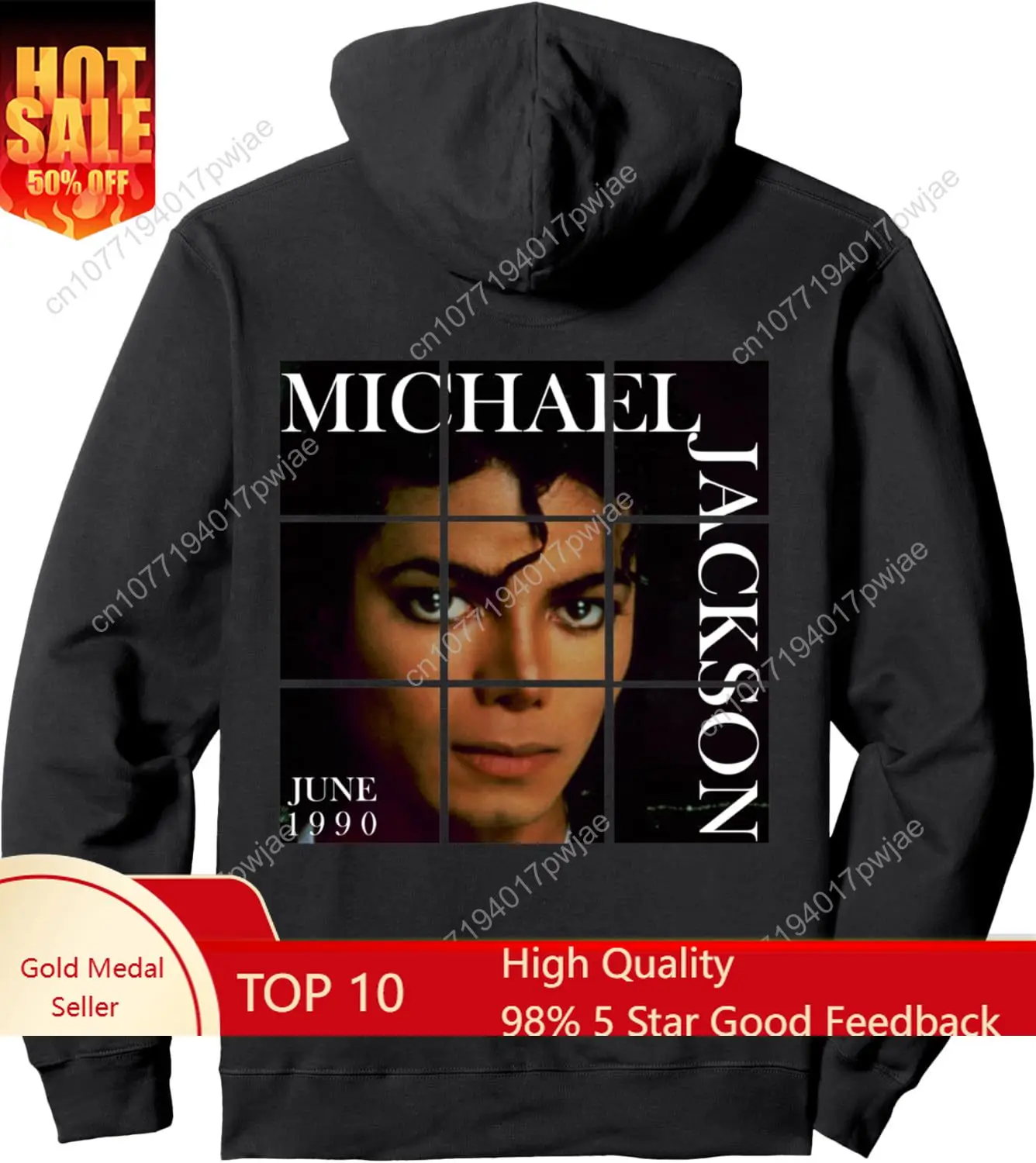 

The King of POP MJ-016 Black Michael Jackson Music Unisex-Adults Michael Jackson Fans Adults Pullover Hoodie