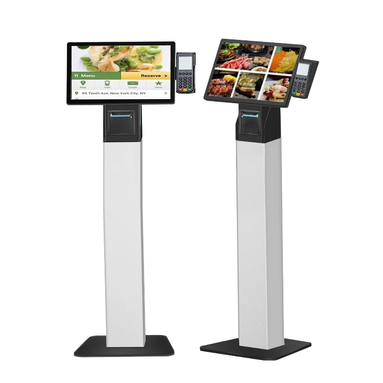 

21.5 Inch Floor Standing PCAP Touch Self Service Payment Ticket Booth For Hotel Retail Store