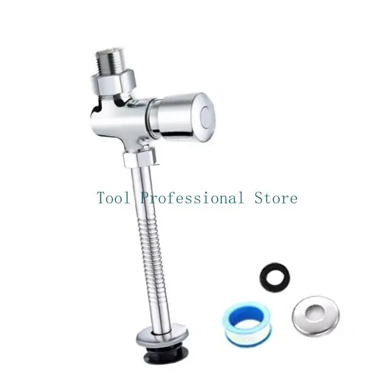 57QF Water Saving Delayed Shutoff Urinal Valves with Anti Corrosion Manual Press Urinal Flushing Valves for House Bathroom